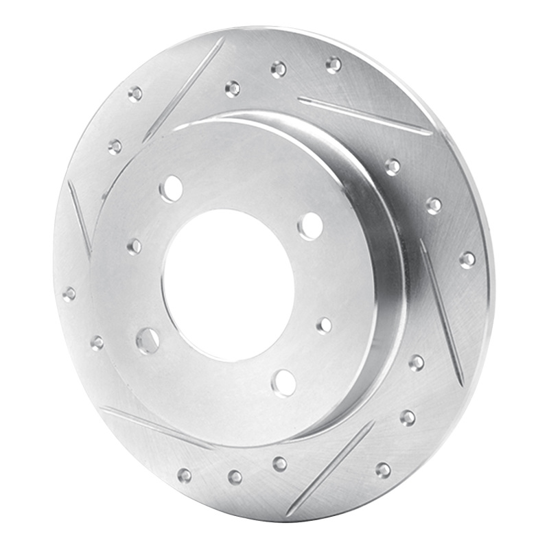 Hyundai TIBURON Brake Rotor (1) - Rear Left - R1 Concepts - Drilled & Slotted - Silver - `97-`06